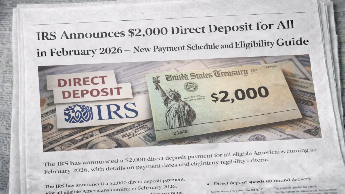 IRS $2,000 direct deposit February 2026, IRS payment update 2026 USA, February 2026 IRS deposit schedule, IRS stimulus style payment 2026, Federal direct deposit update USA, IRS payment eligibility guide 2026, Government payment news February, IRS benefits update USA, $2000 IRS payment explained, Federal payment schedule 2026, IRS tax relief update, IRS latest news 2026