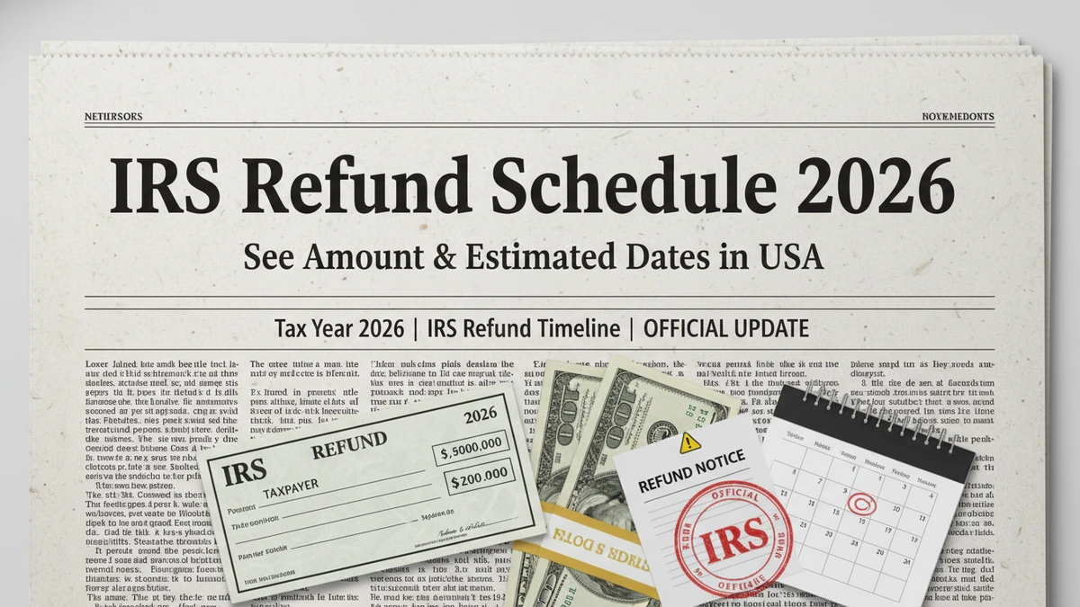 IRS refund schedule 2026, Estimated IRS refund dates USA, IRS tax refund amount 2026, Tax refund timeline USA 2026, IRS refund updates 2026, Federal tax refund news USA, IRS direct deposit refund 2026, Income tax refund schedule USA, IRS payment dates 2026, Tax season refund guide 2026, IRS refund processing time, IRS refund outlook USA
