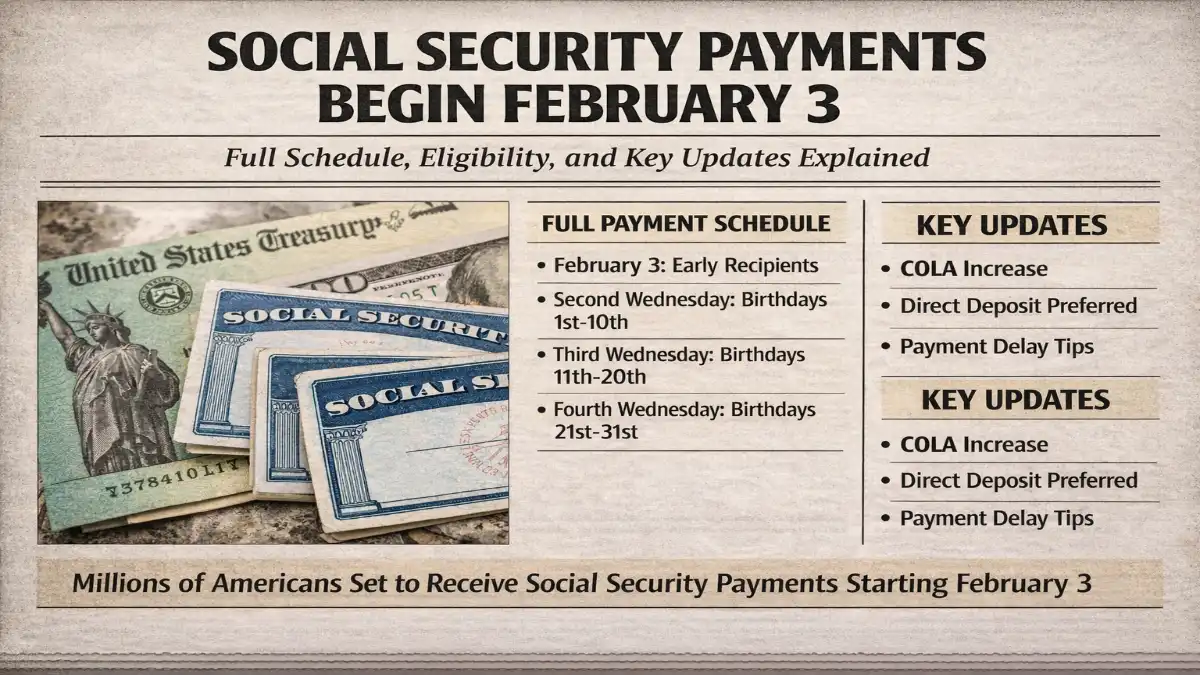 Social Security payments February, Social Security payment schedule February 2026, SSA benefits update USA, Social Security check dates February, Social Security eligibility updates, Federal benefits payment schedule, Social Security direct deposit February, Retirement benefits USA 2026, Social Security news February, SSA payment updates USA, Monthly Social Security benefits, Government benefits schedule USA